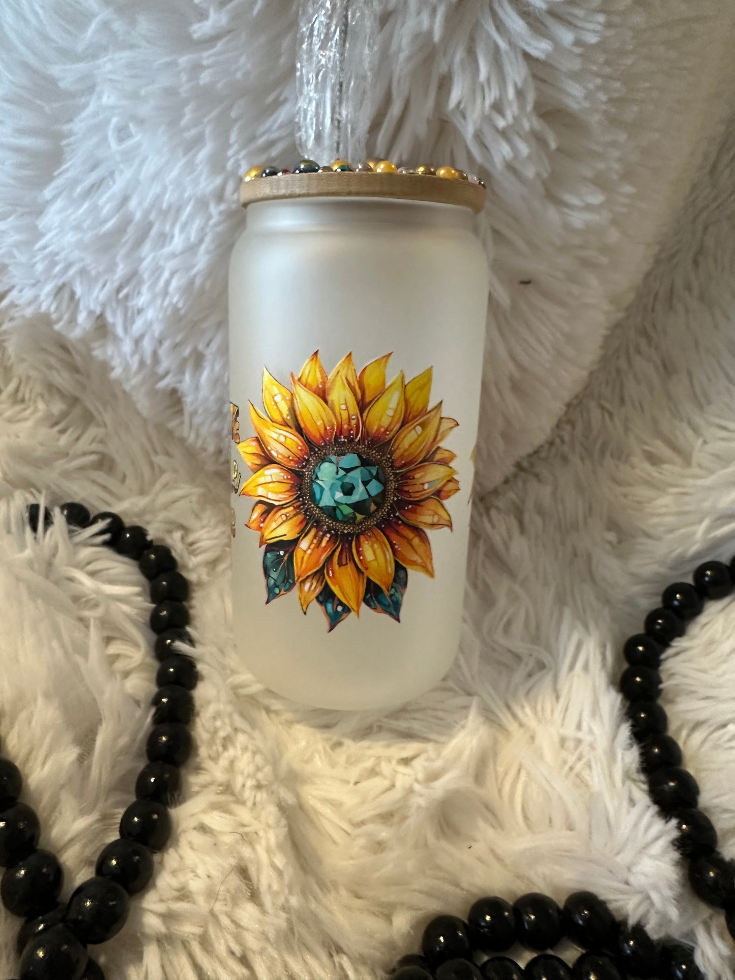 20 oz Sunflower Mom Glass