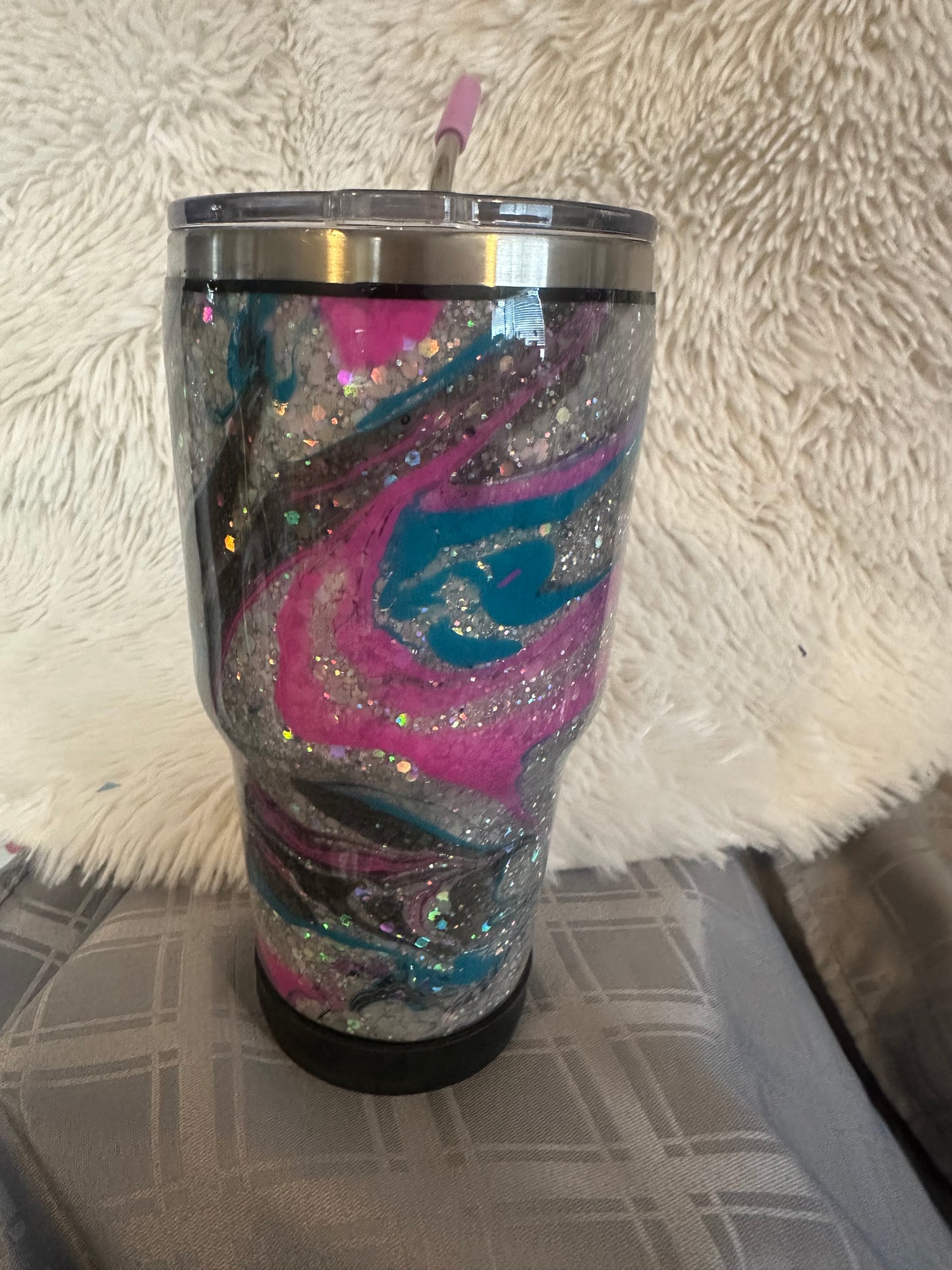 30oz glittered and hydro dipped