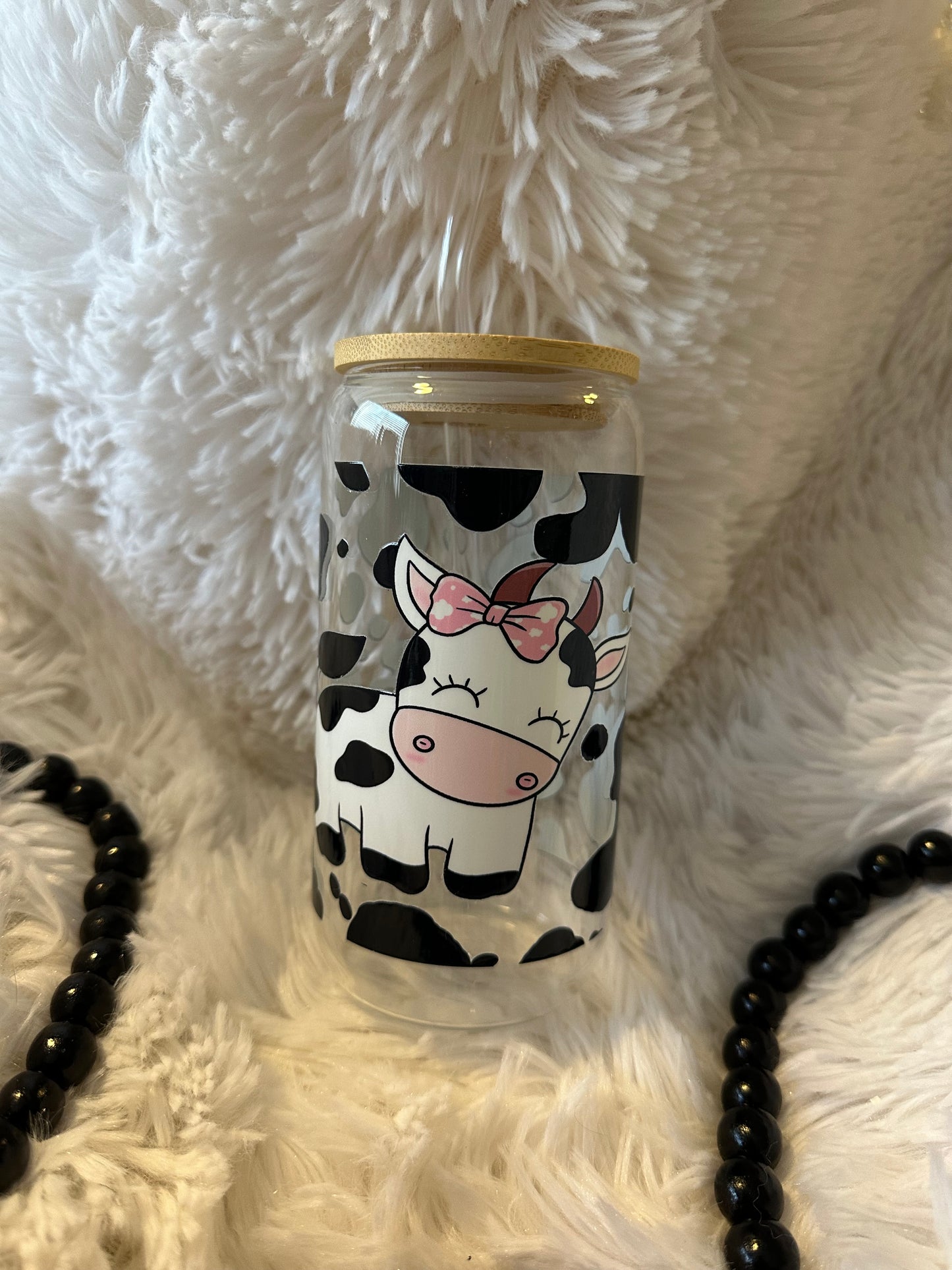 20oz glass Cow tumbler