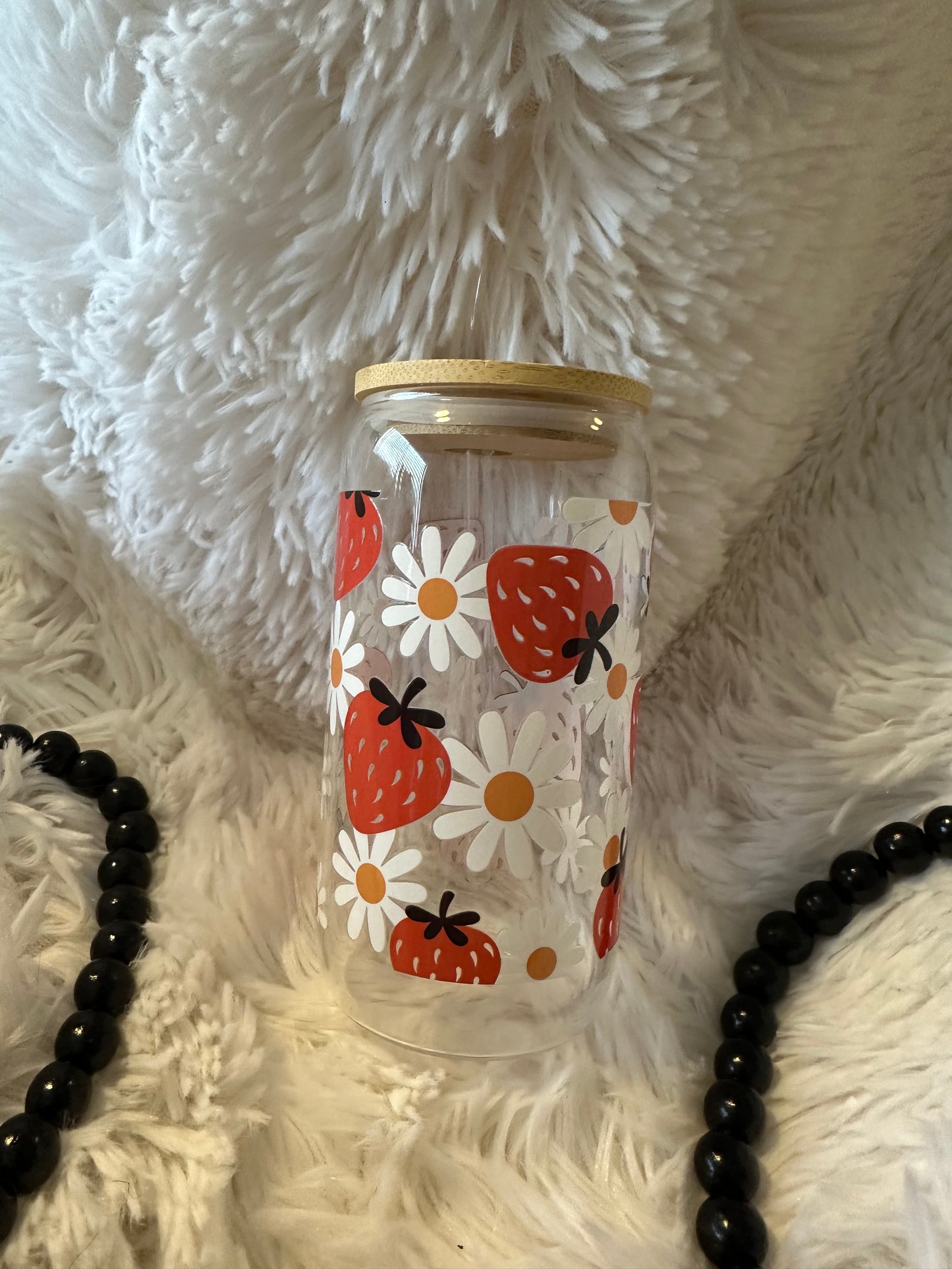 20oz glass strawberry tumbler