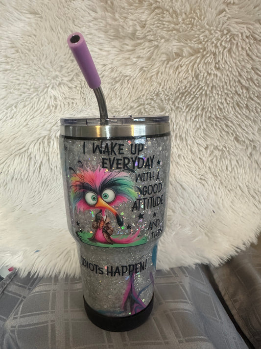 30oz glittered and hydro dipped