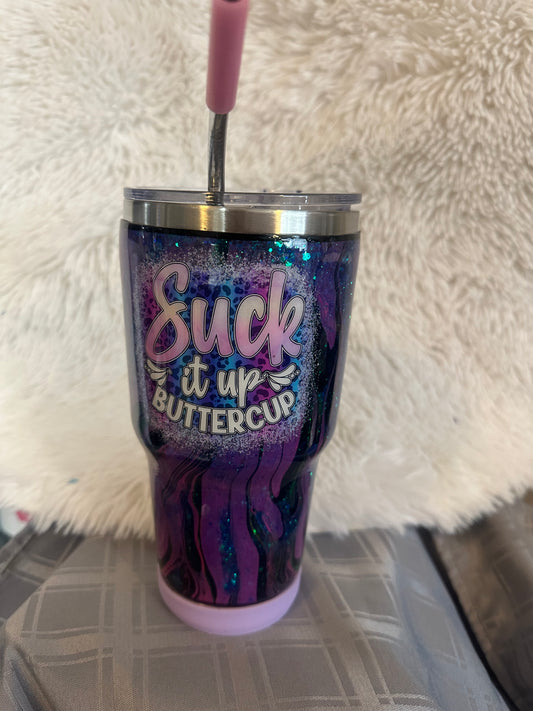 30oz glittered and hydro dipped